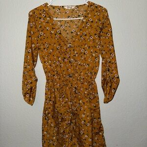 Floral Mustard Dress